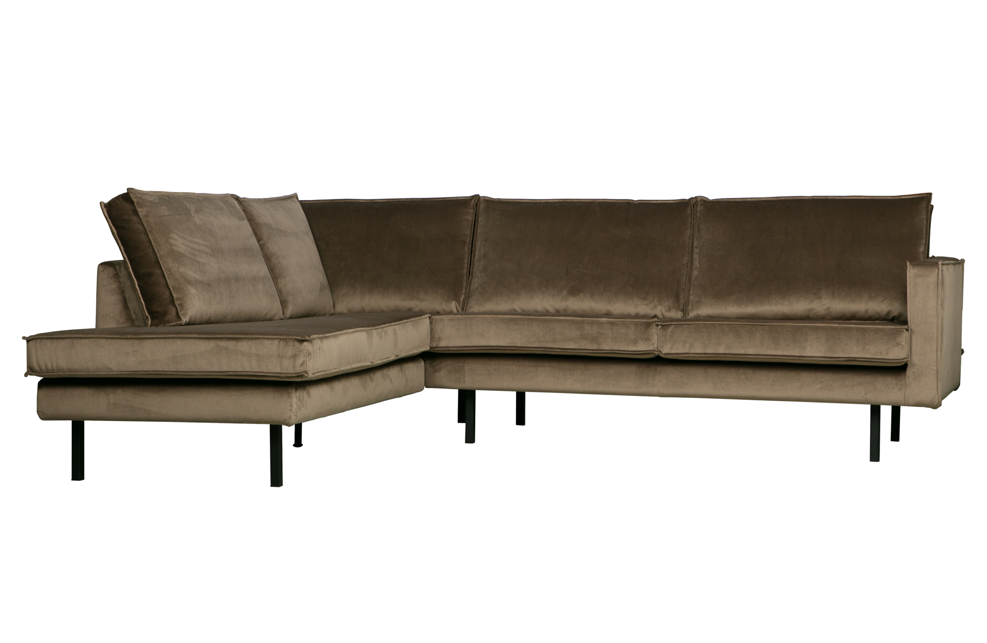 BePureHome hoekbank Rodeo fluweel Rodeo Hoekbank Fluweel Links - Taupe