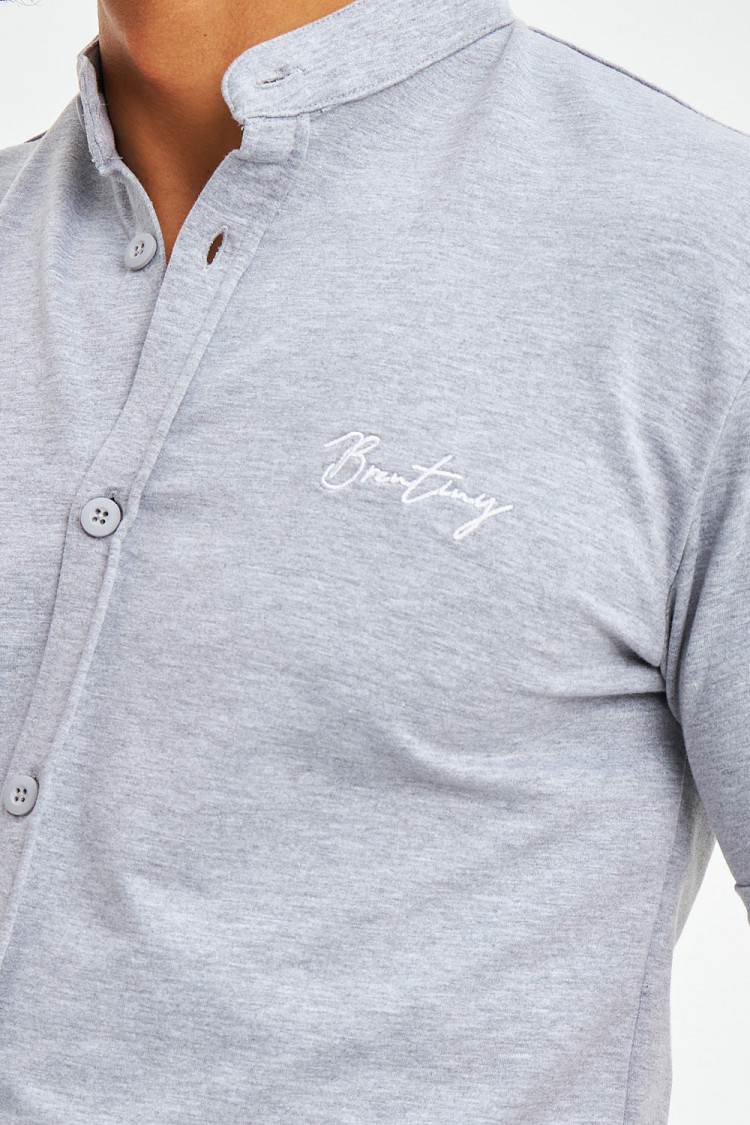 Chemise grise col officier Brentiny