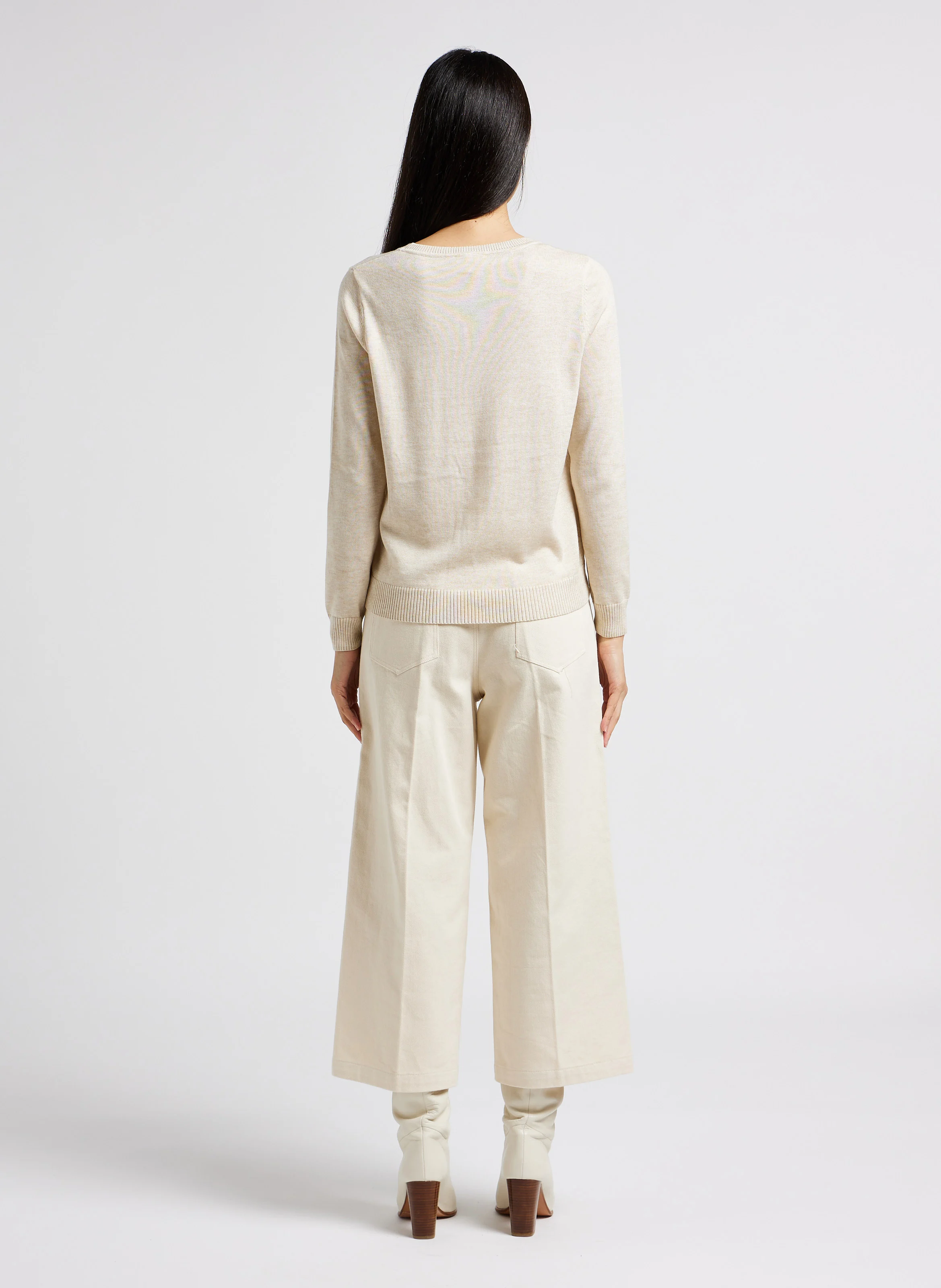 LEOPOLD - Pantacourt taille mi-haute en coton | Beige