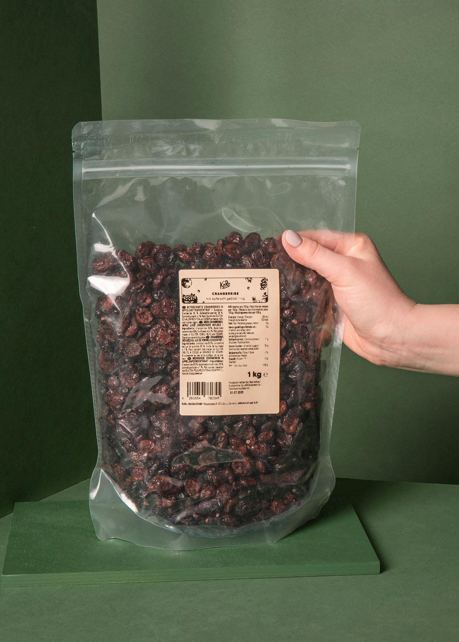 Cranberrys mit Apfelsaft gesüßt 1 kg