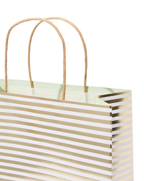 sac cadeaux 31x24x11 rayures doré