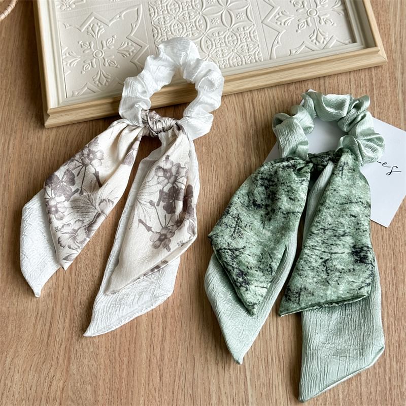 enthice - Print satijnen scrunchie