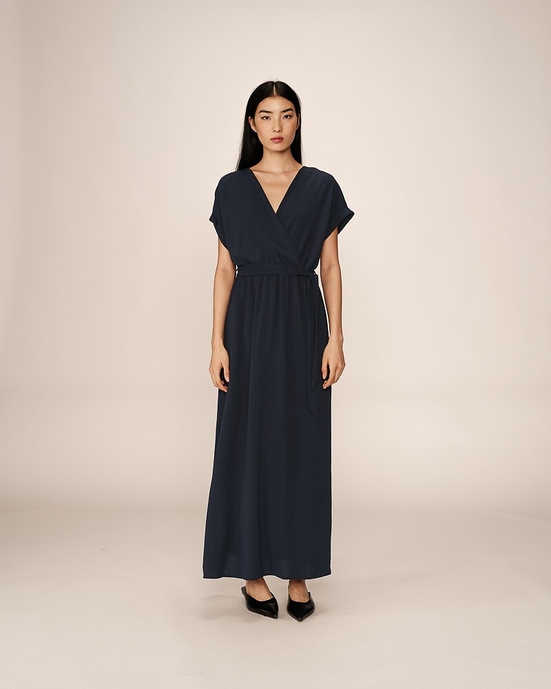 GRACE & MILA<br>Vestido maxi fluido com cinto, PAPILLON