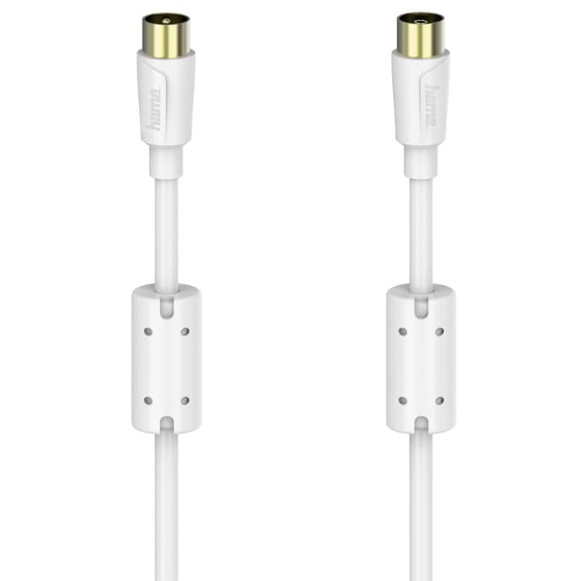 Hama Flexislim koaksialt antennekabel 90 dB (3 m/hvid]