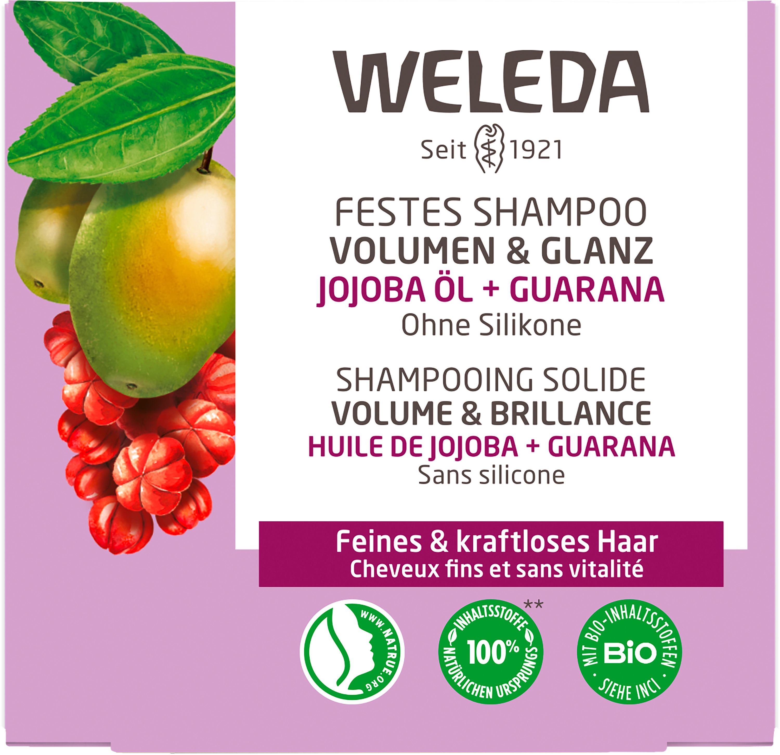Weleda Festes Shampoo Volumen & Glanz - für feines & kraftloses Haar