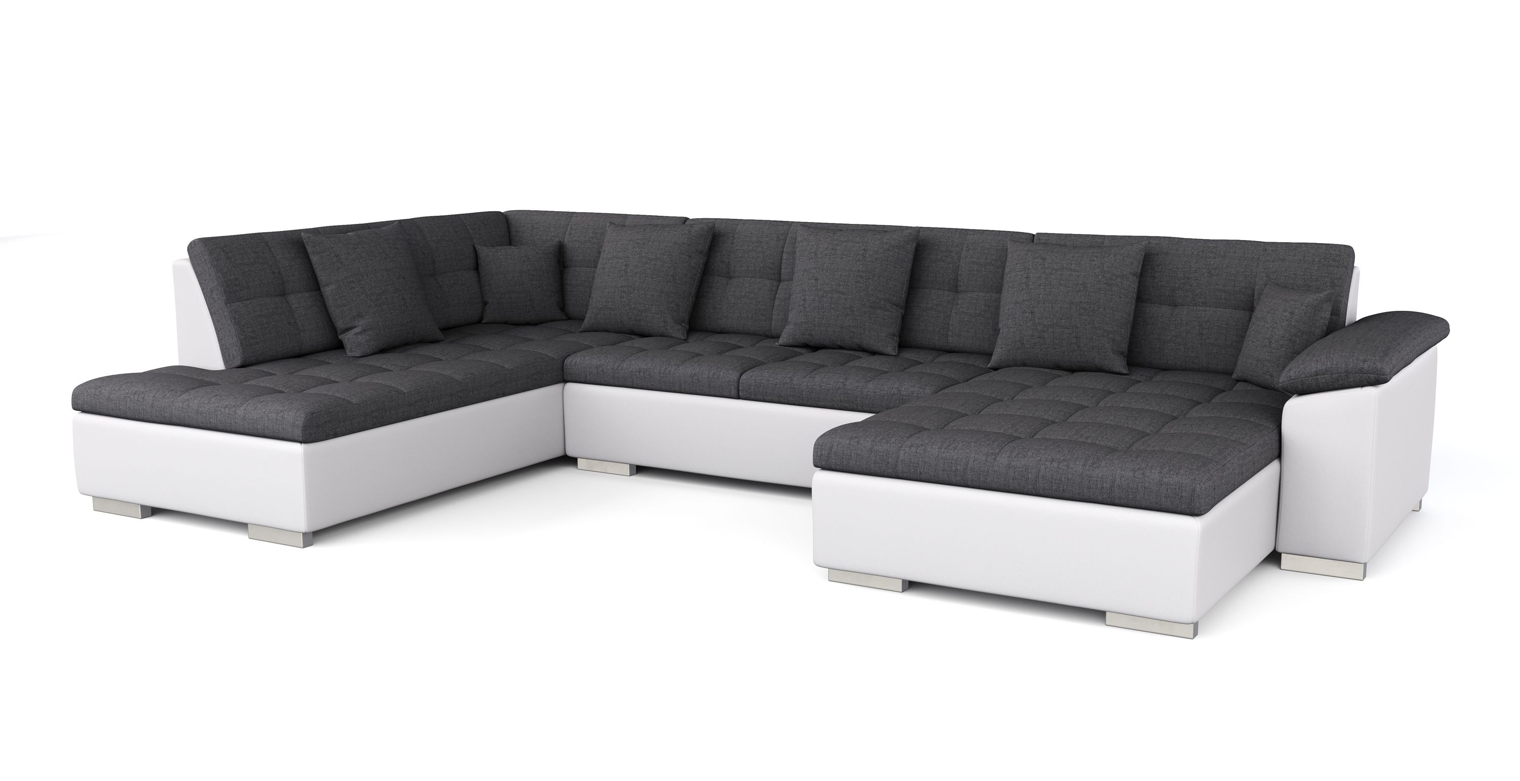 Ecksofa ARIA rechts anthrazit/weiss