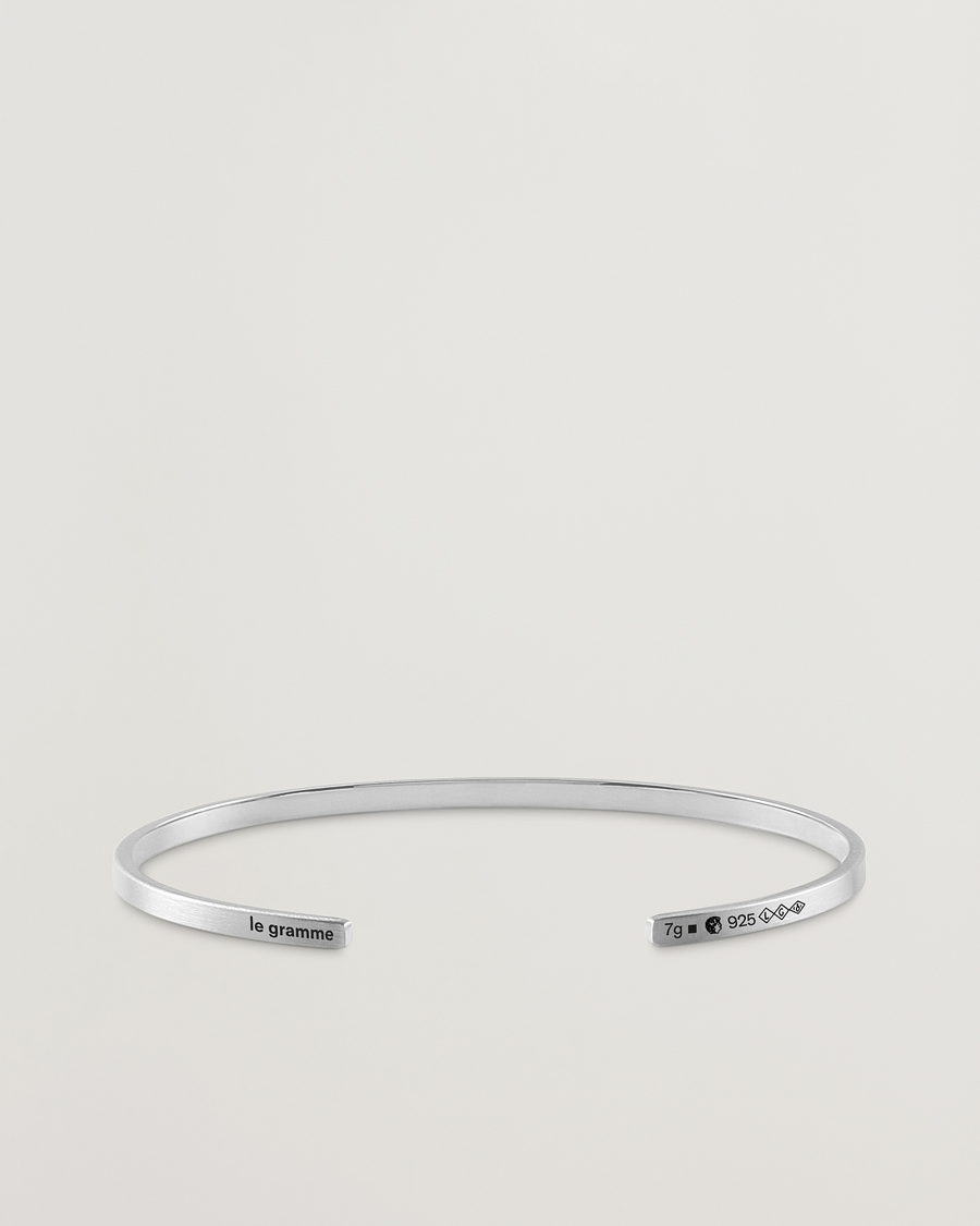 LE GRAMME Ribbon Bracelet Brushed Sterling Silver 7g