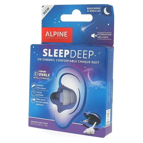 Protetores auriculares Alpine Sleep Deep Nighttime, com forte redução de ruído, formato oval, tamanho M/G