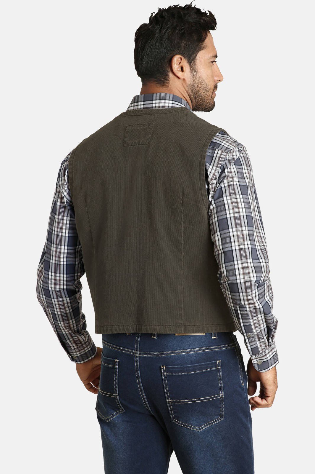 Jan Vanderstorm gilet Plus Size TORELL olijfgroen