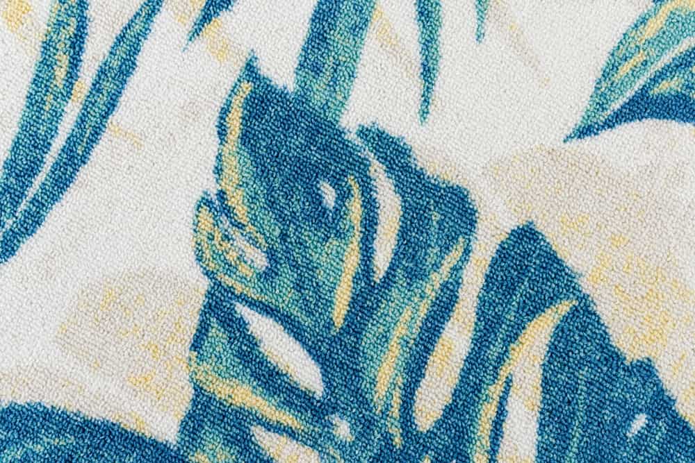 In- und Outdoor Teppich LEAF 240x160cm grün beige Blatt-Design wetterfest
