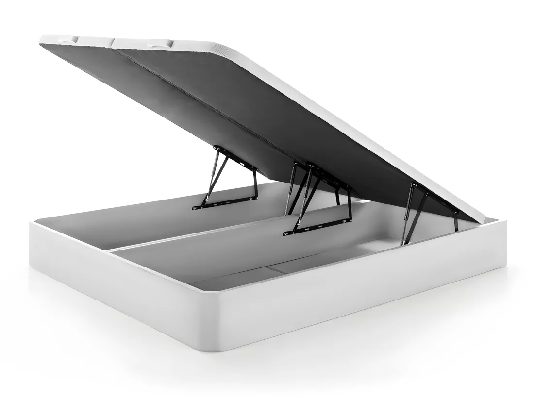 Ensemble 180 x 200 cm sommier coffre blanc + matelas hybride ressorts ensachés 7 zones et mousse haute résilience ép.26cm - AUDACE de PALACIO