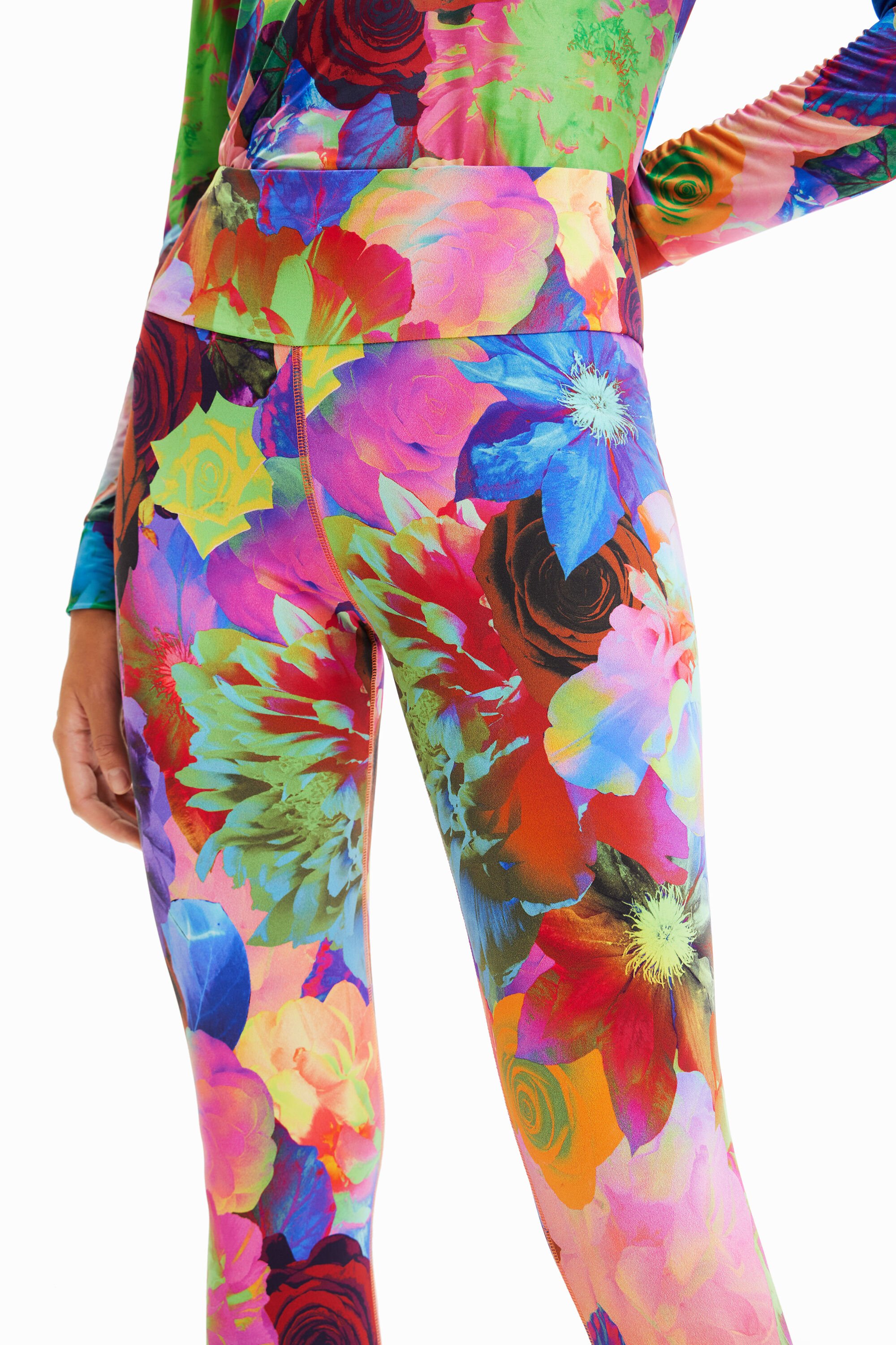 Legging stretch fleurs