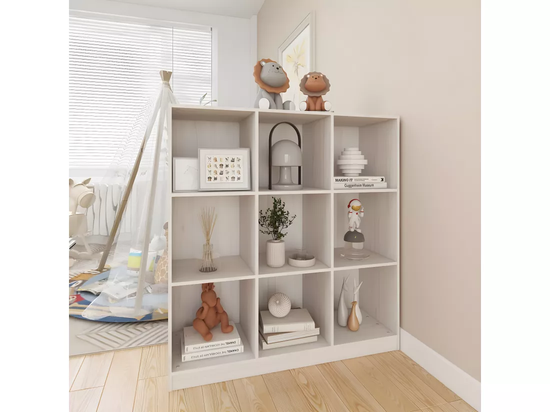 Bibliothèque/Séparateur de pièce Blanc 104x33,5x110 cm Pin
