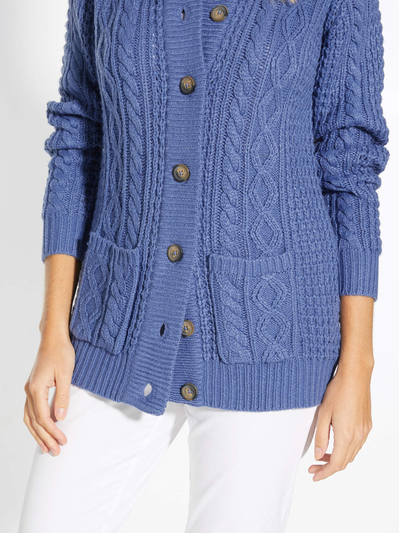 Cardigan torsadé col rond