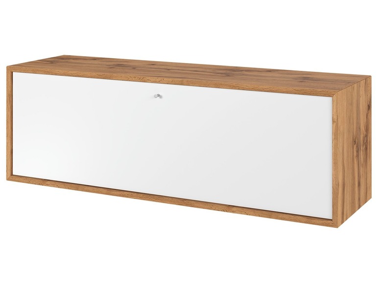 Hangkast met deur 118 x 38 cm eikenlook/wit