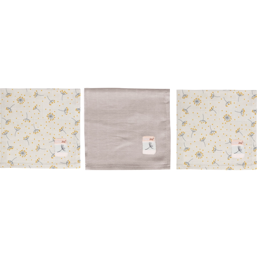 bébé jou® Mull Spucktücher 3er Pack Fabulous Wish Grey