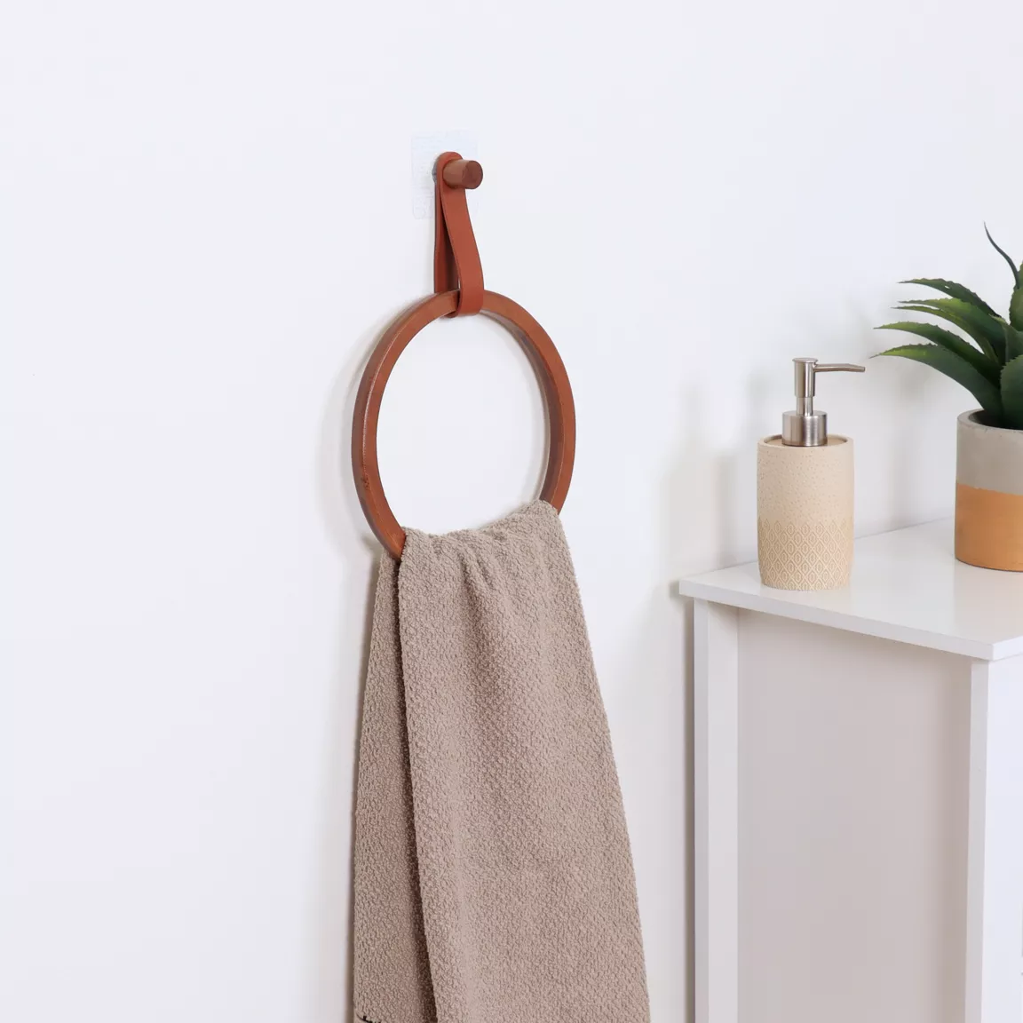 Porte serviette adhésif arrondi (D21 cm) Season Color Ambre