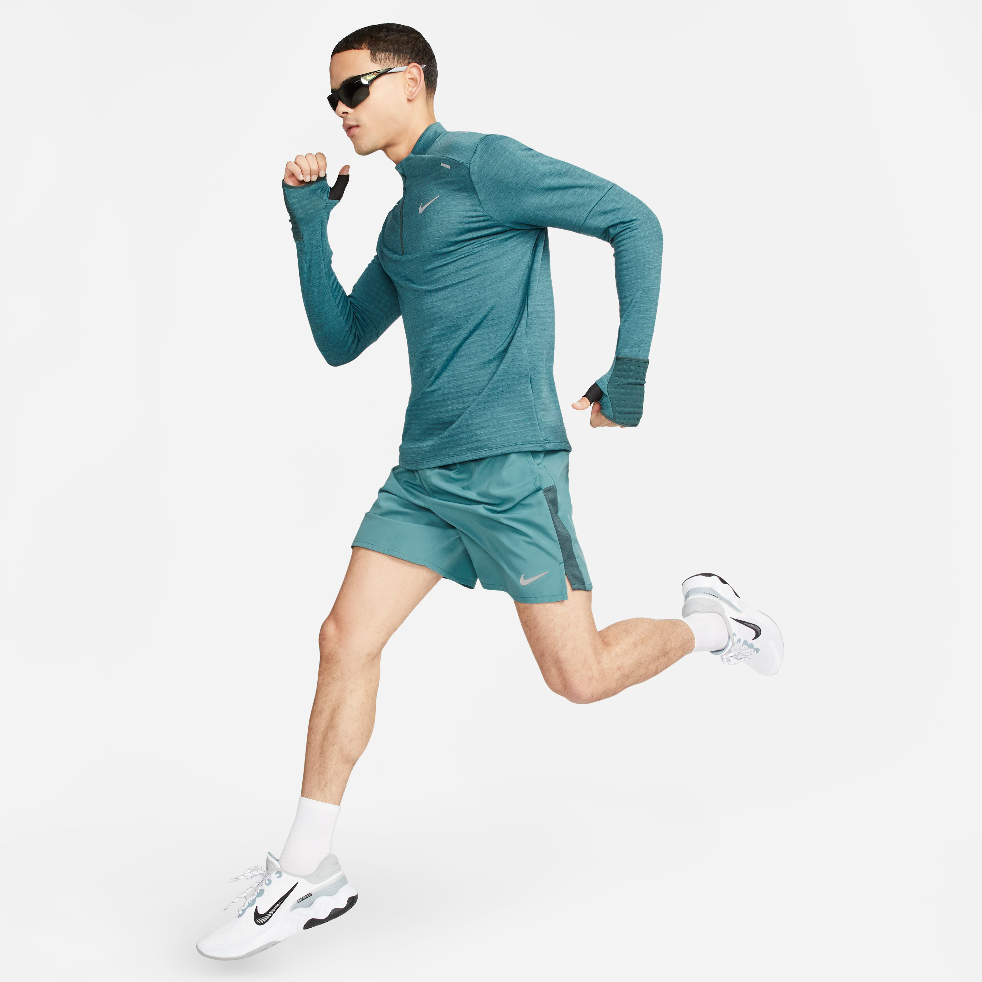 Nike TF Repel Element Half-Zip Quarter-Zip Running Top De Course Hommes - Bleu Petrol, Gris