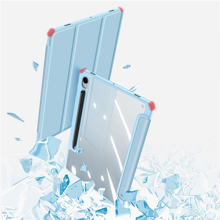 Samsung Galaxy Tab S9 Leder Tasche Smart Cover Schutzhülle   S-Pen Halter - Blau
