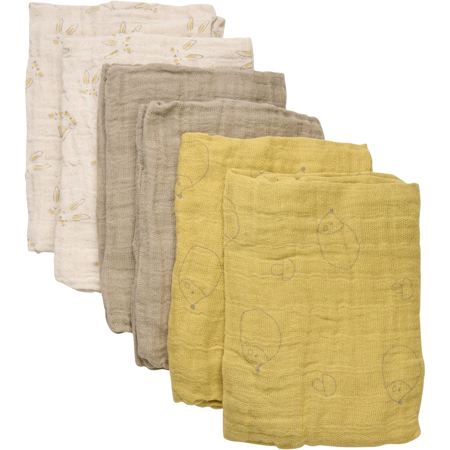 pippi Muslin Tücher 6er Pack Rattan