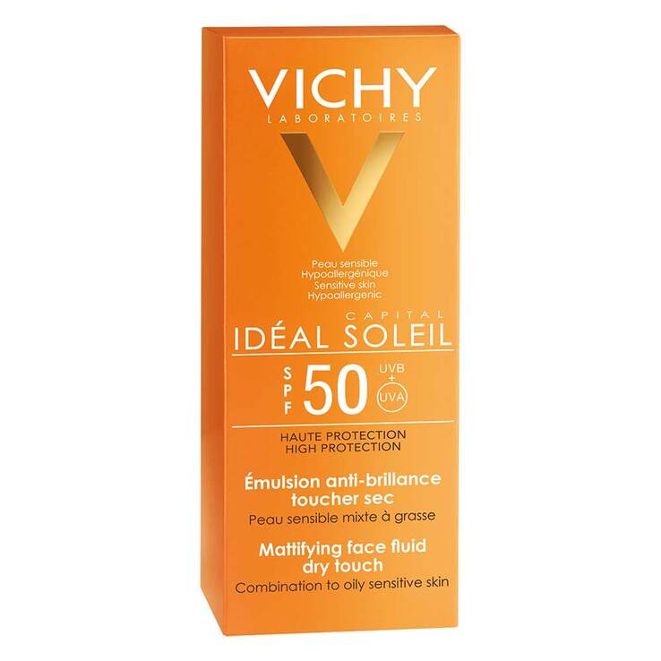 Vichy Idéal Soleil Mattierendes Sonnen-Fluid LSF 50+ für das Gesicht, 50 ml