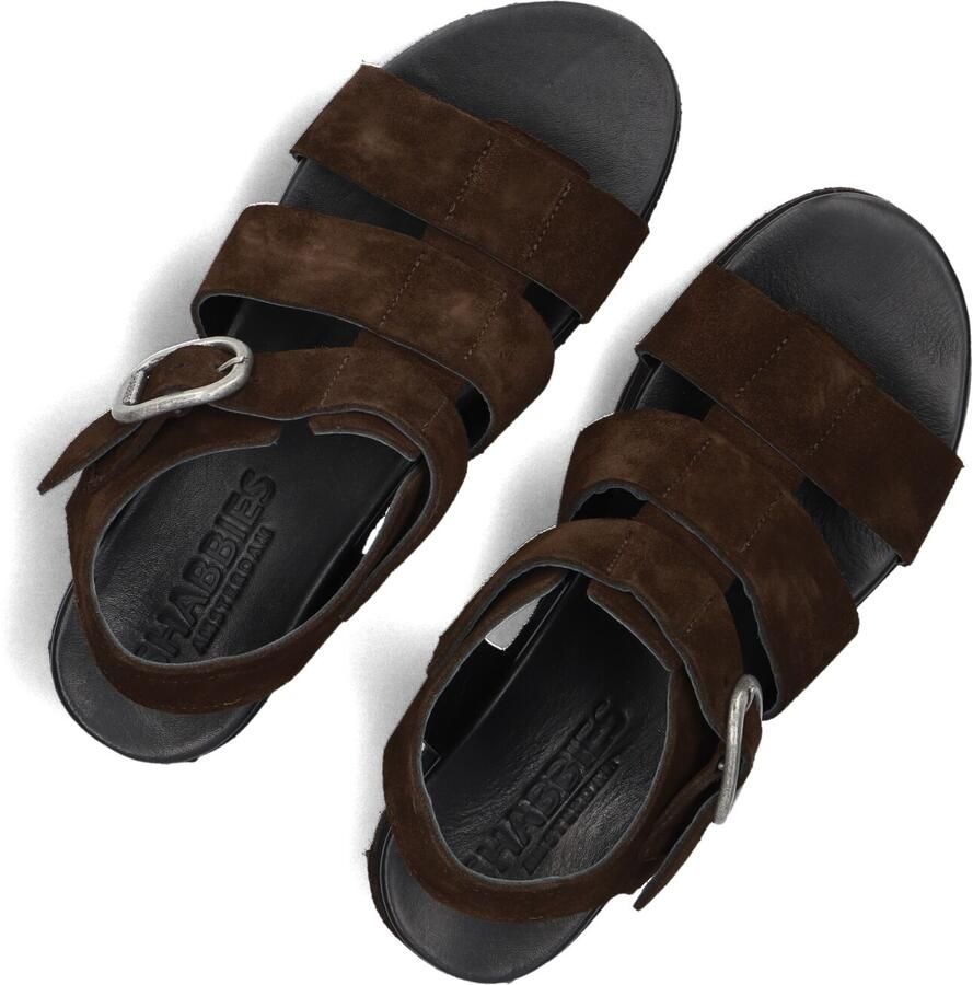 Shabbies Amsterdam Shabbies Dames Sandalen met hak Maro Bold Bruin Suède Plateauzool