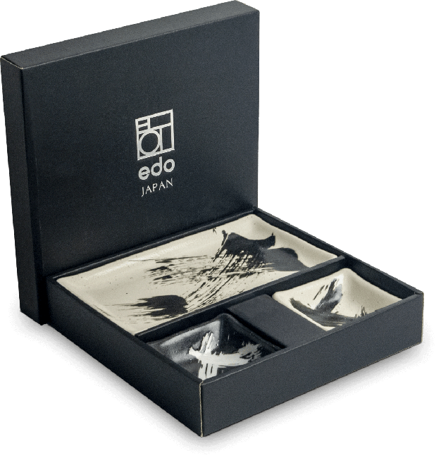 Edo Japan Sushi Set Zwart Wit 6 dlg