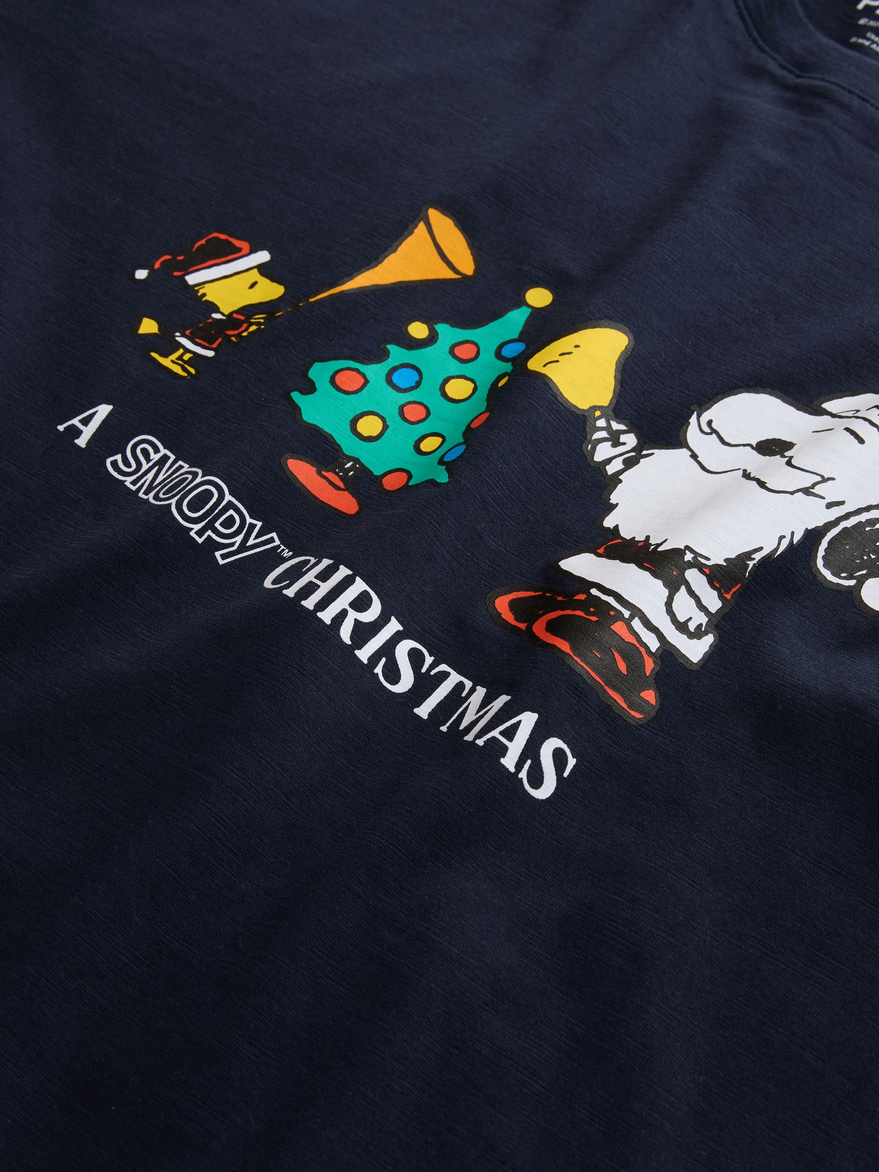 Marineblauw Snoopy - Normale Pasvorm - Kerstmis T-shirt met grafische print