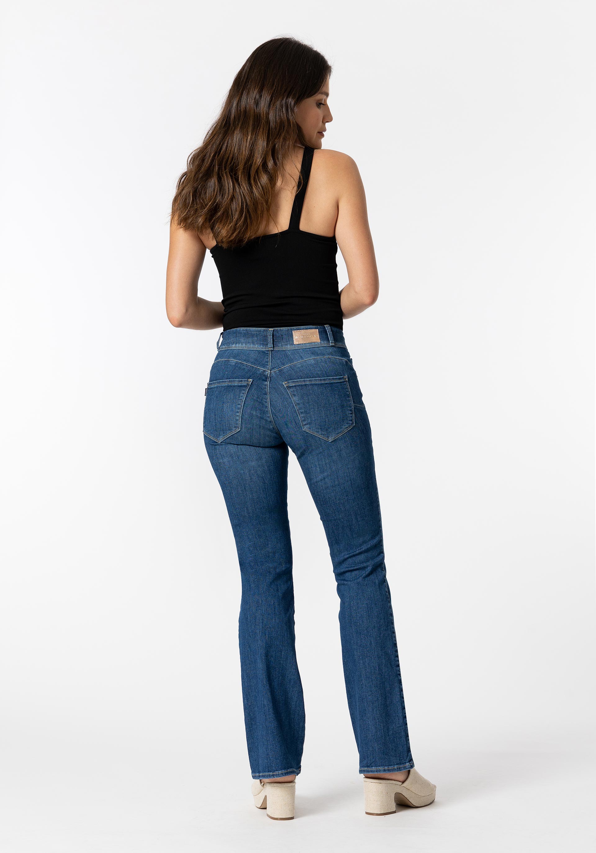 Jeans One Size Bootcut Silhouette Cintura Alta