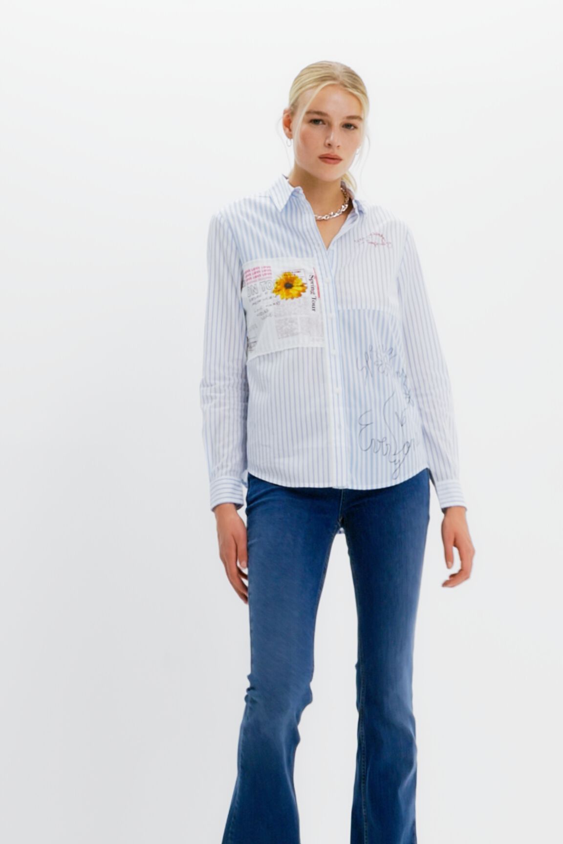 Chemise rayures patchwork