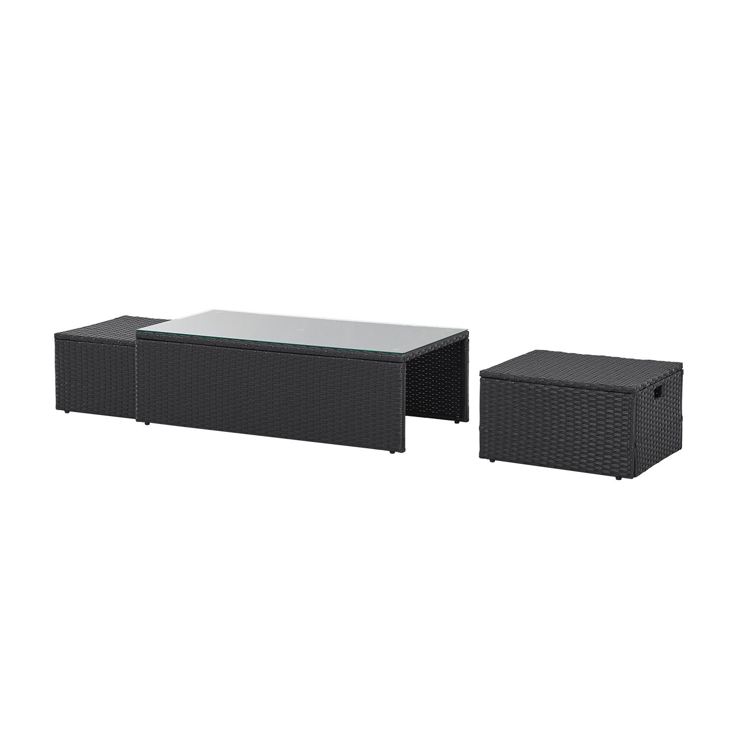 Juskys Polyrattan Gartenmöbel Set Salou - Outdoor Lounge für 6 Personen, wetterfest - Schwarz