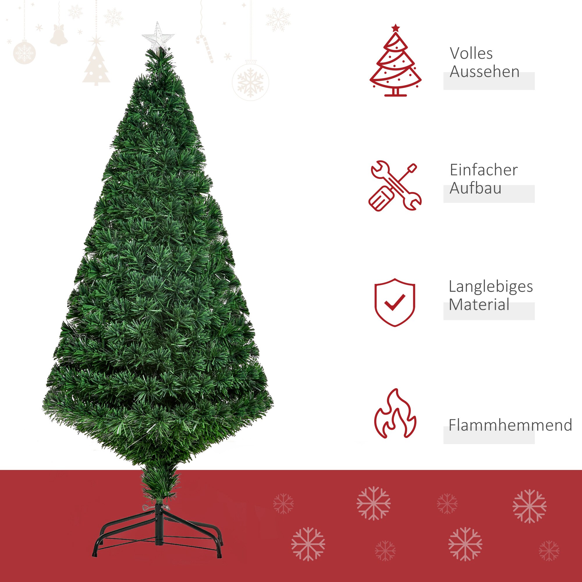 HOMCOM Weihnachtsbaum inklusive Ständer grün 60 x 120 cm (ØxH)