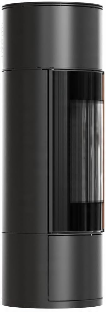 Kaminofen aus Stahl KRATKI Ambler fi 150 7 kW Schwarz Stahlofen Modern BImSchV Stufe 2 Flamme Verte 7 Energieklasse A+ mit Türfeder