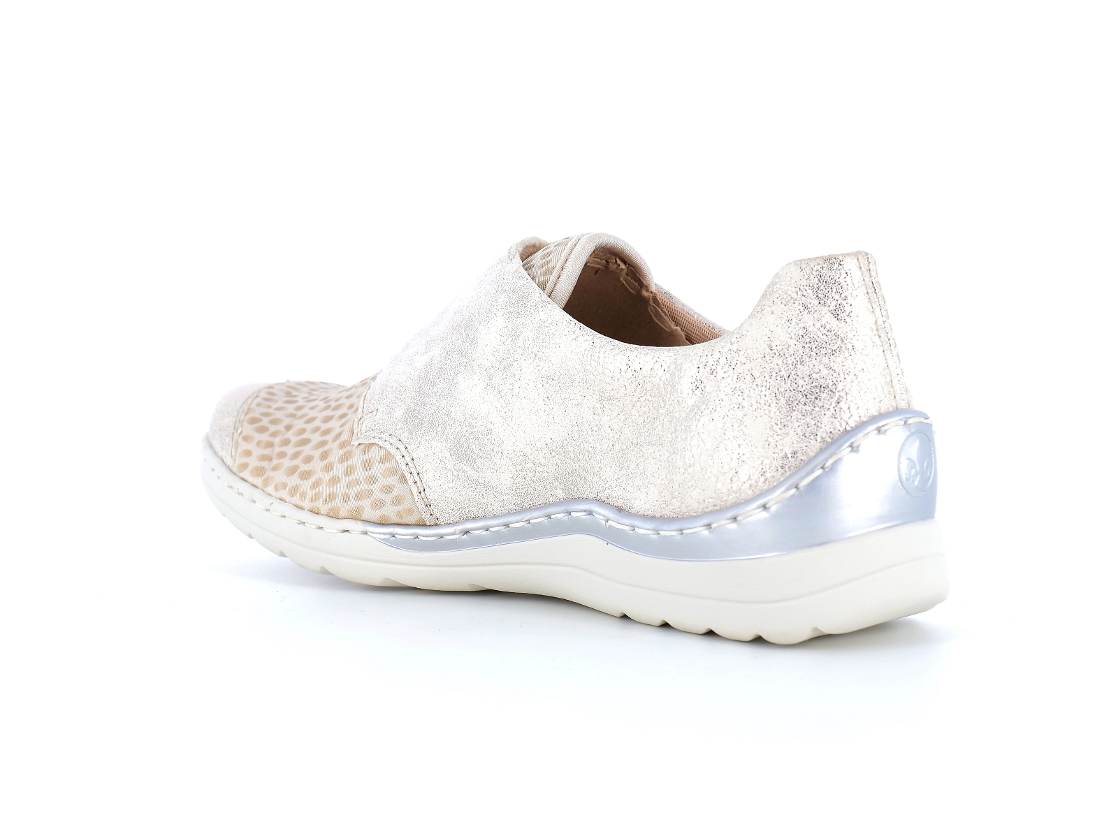 Rieker-48951 Matières combinées Beige Or