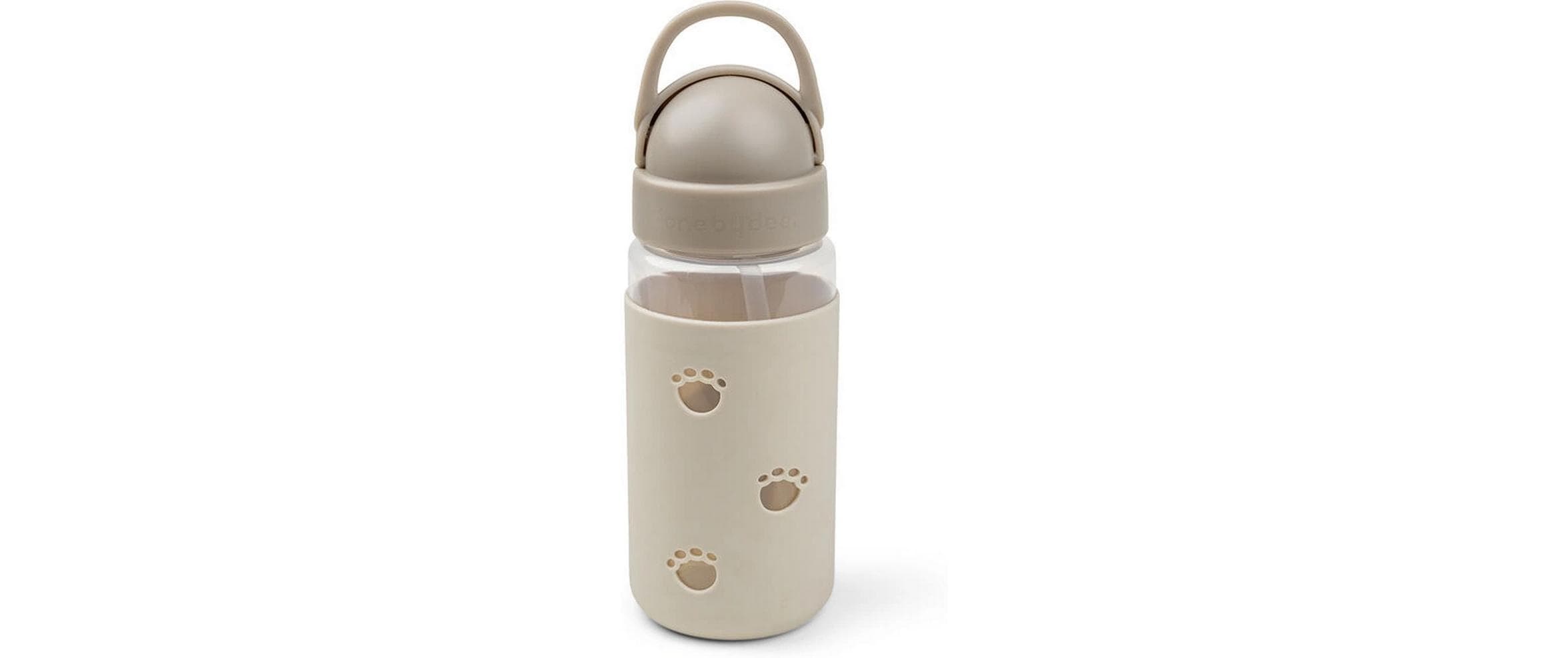 Trinkflasche Easy-grip Strohhalm Elphee Sand 350 mlTrinkflasche mit rutschfester Hülle