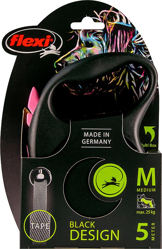 Flexi rollijn Black Design tape M roze 5 m
