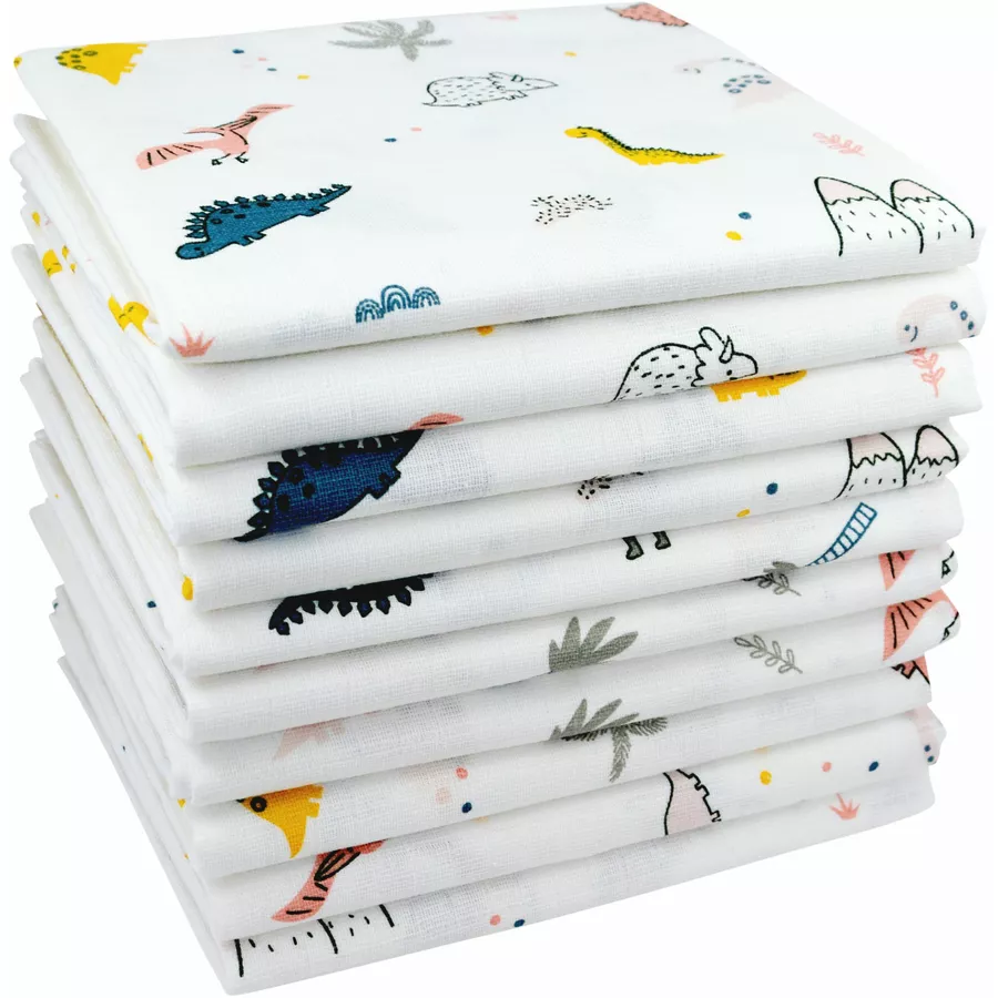M.M.C. Mullwindel 10 PACK Tier Motive 80x70 cm Mulltücher 10 Dinos