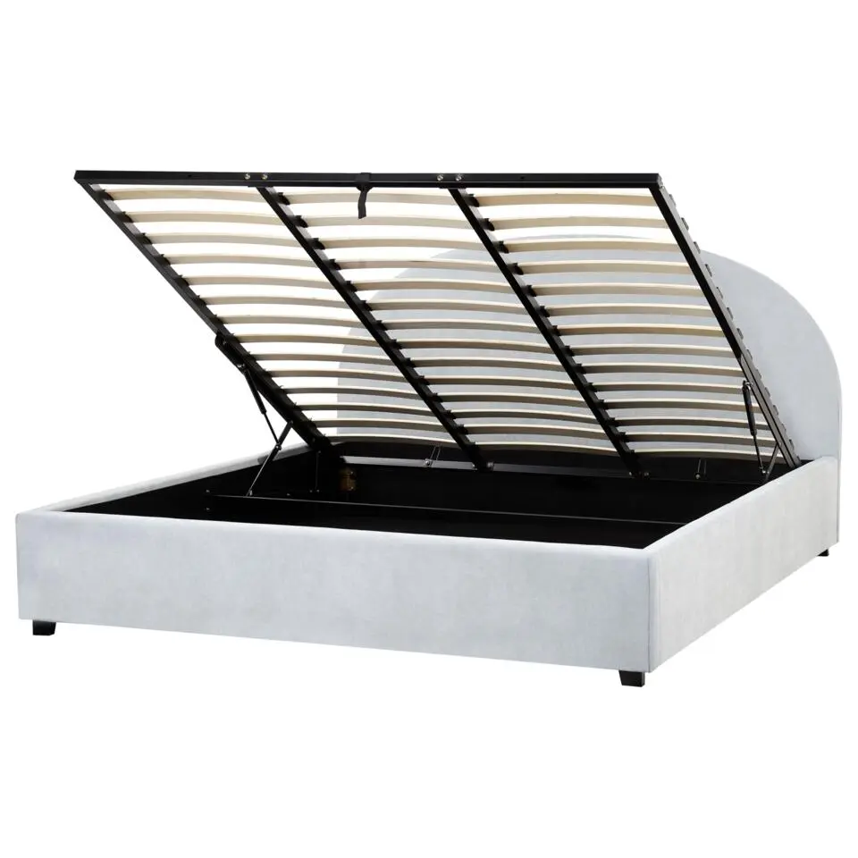 VAUCLUSE - Bed met opbergruimte - Lichtblauw - 180 x 200 cm - Stof