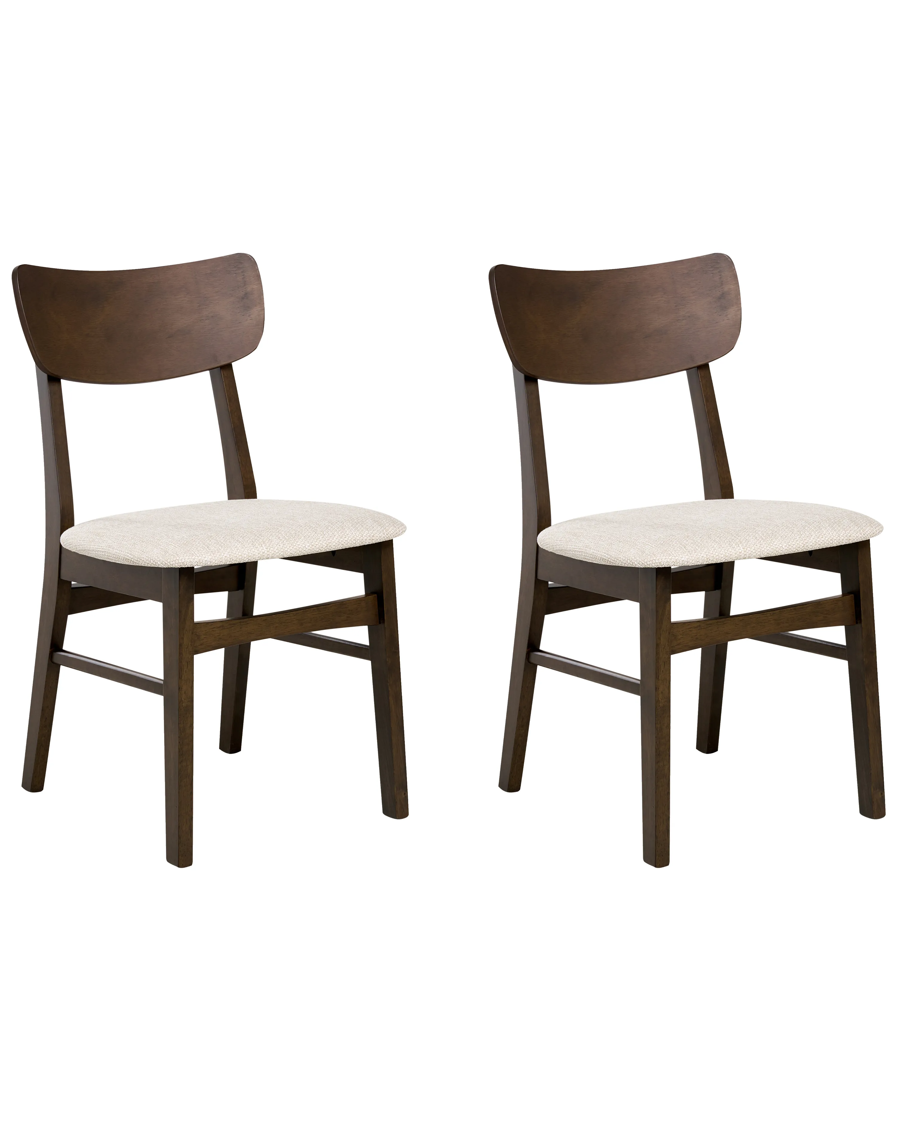 Set van 2 eetkamerstoelen ANOKA Hout Donkerbruin/beige