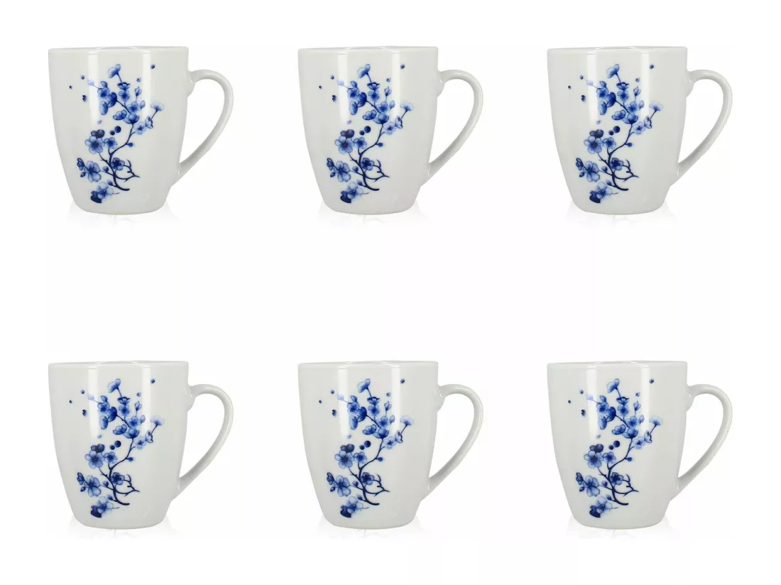 Novastyl - Lot 6 Mugs Centauree 36cl En Porcelaine