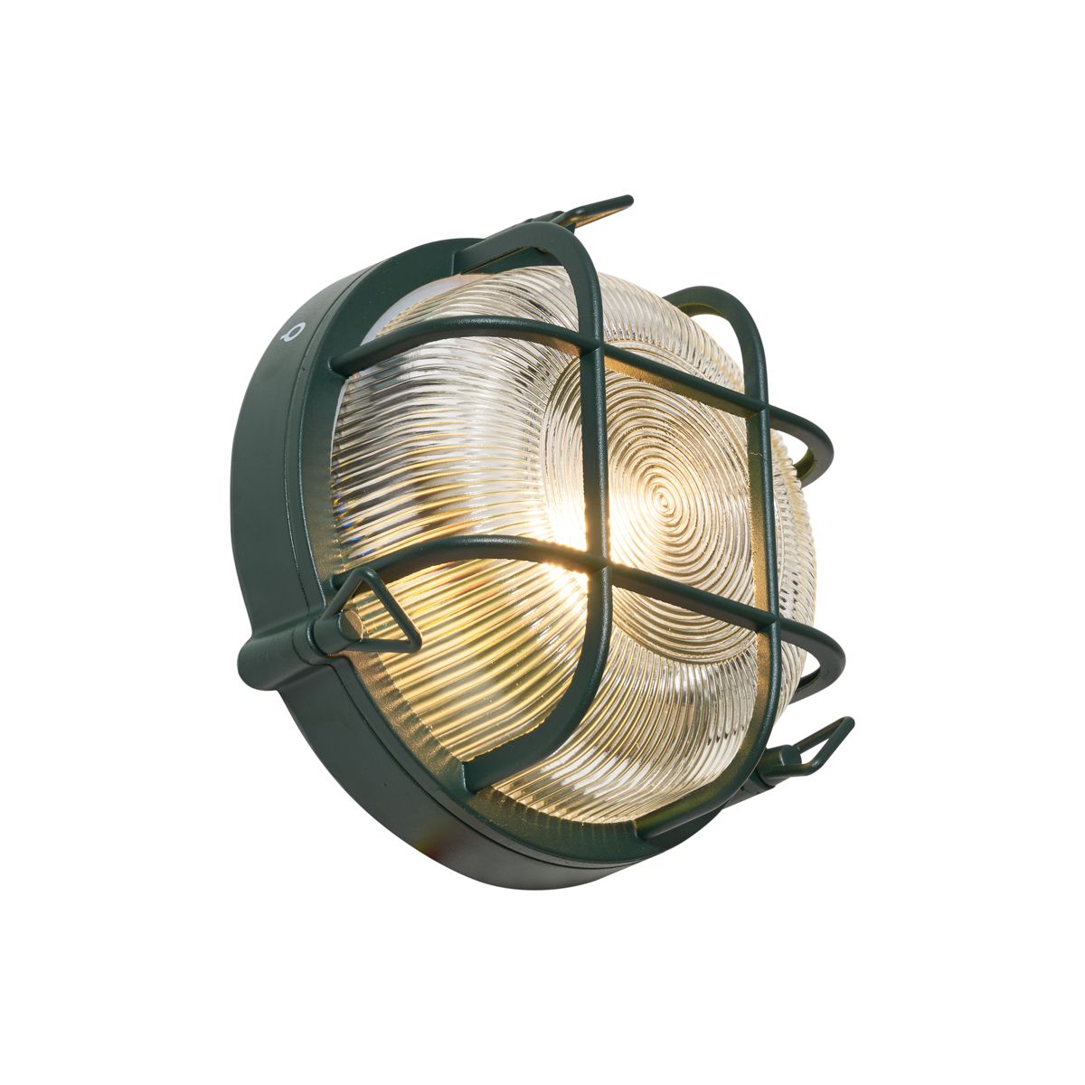 Buiten wand- en plafondlamp donker groen rond IP44 - Noutica