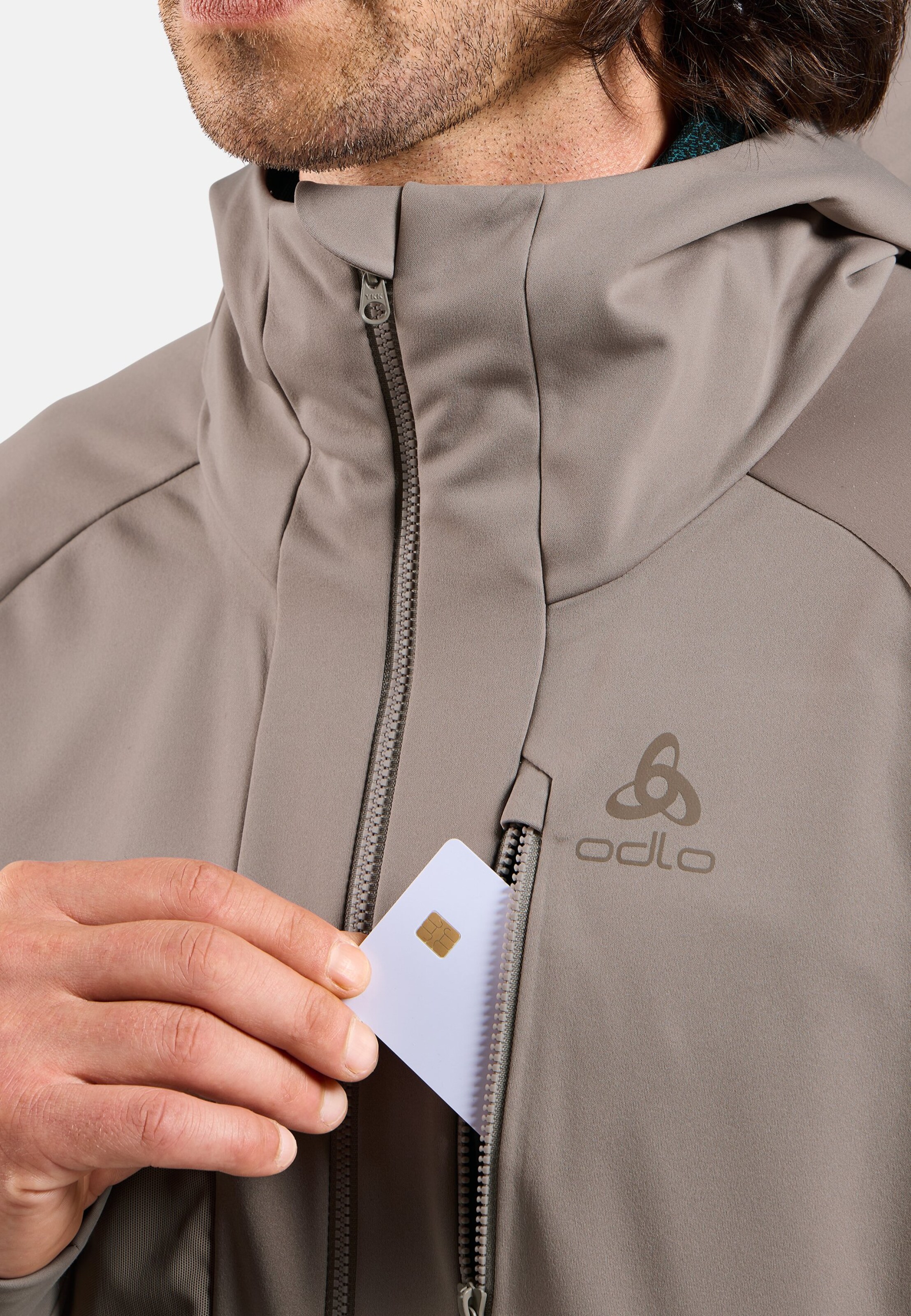 Winddichte Zeroweight X-Warm Langlaufjacke in cinder