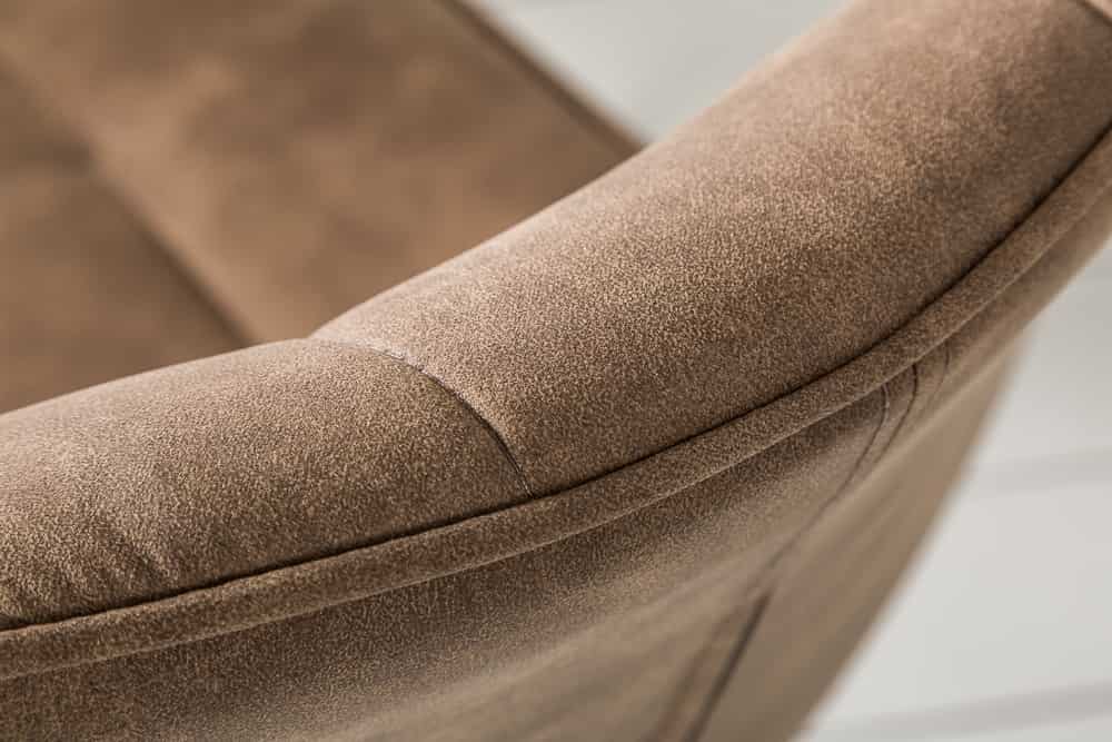 Design Freischwinger Stuhl MIAMI taupe antik Microfaser Metallgestell matt schwarz