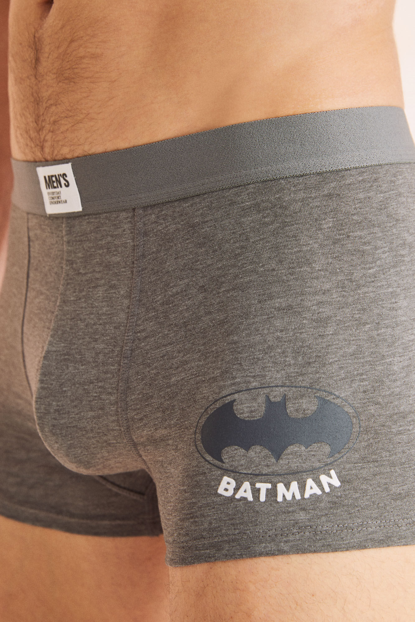 Cuecas boxer de algodão Batman, pacote com 2 unidades - cinza