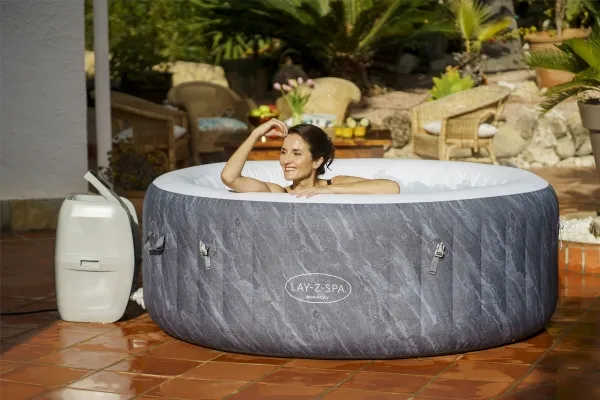 Bestway Lay-Z-Spa 60175, 669 L, 4 person(er), Rund, Boble/Jet massage, Grå, Hvid, 40 °C
