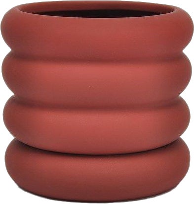 Intratuin bloempot op schotel Aki rood D 13,5 H 13 cm