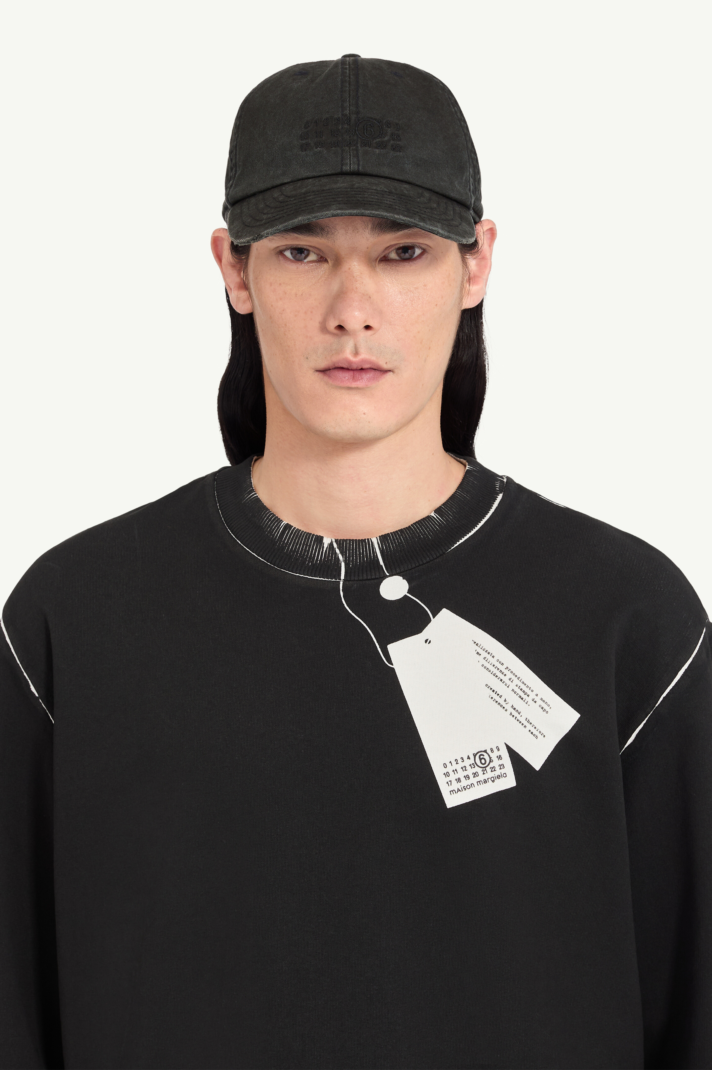 Casquette noire de baseball pour homme | MM6 Bordeaux