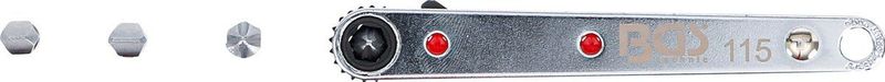 BGS - Ratelsleutel - Verchroomd - 2 Bits - Sleufkop 3-5 mm - Kruiskop PH1-PH2