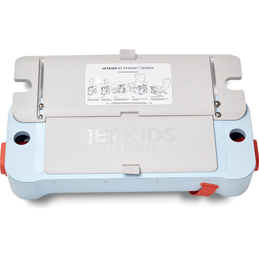 JETKIDS™ BY STOKKE® Aufsitzkoffer BedBox™ Blue Sky und Matratze CloudSleeper™ weiß