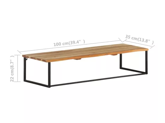 Patère à bord naturel 100x35x22 Bois d'acacia massif